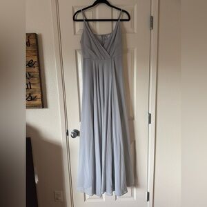 BHLDN Eva Maxi Gown Fog Bridesmaid Dress